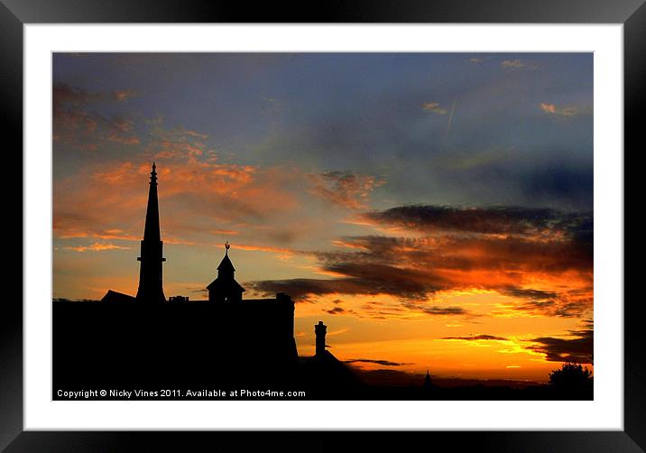St Peters sunset Framed Mounted Print by Nicky Vines