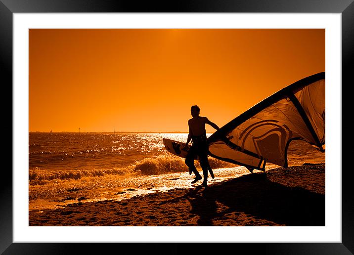Kite Surfer Framed Mounted Print by Mark Harrop