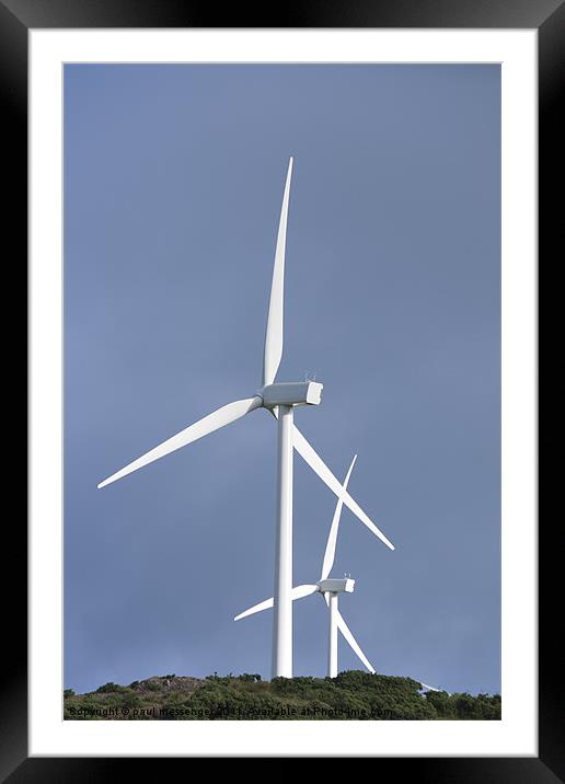 wind turbine Framed Mounted Print by Paul Messenger