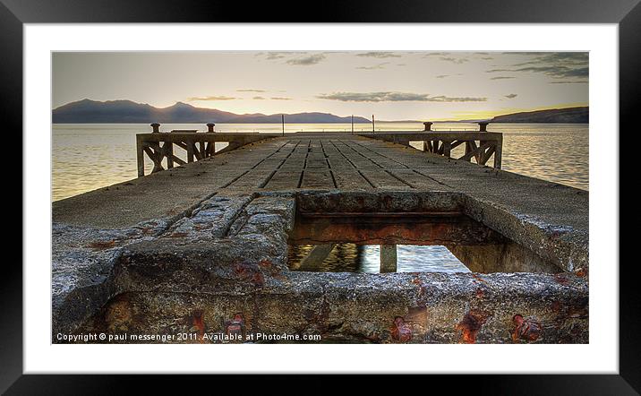 Portencross jetty Sunset Framed Mounted Print by Paul Messenger