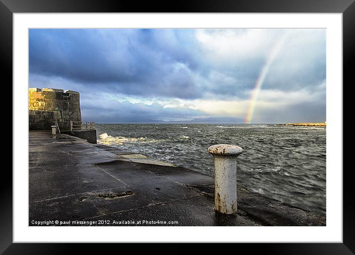 Rainbow to Arran Framed Mounted Print by Paul Messenger
