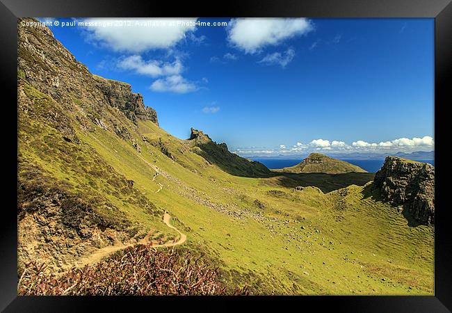 Quiraing View Isle of Skye Scotland Framed Print by Paul Messenger