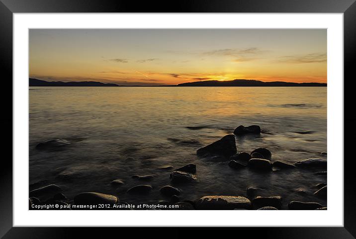Sunset over to the Isles. Framed Mounted Print by Paul Messenger
