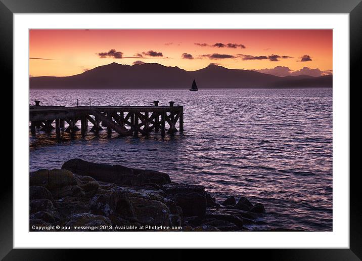 Arran Sunset Framed Mounted Print by Paul Messenger