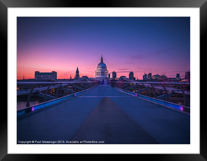 Millennium Bridge London Framed Mounted Print by Paul Messenger