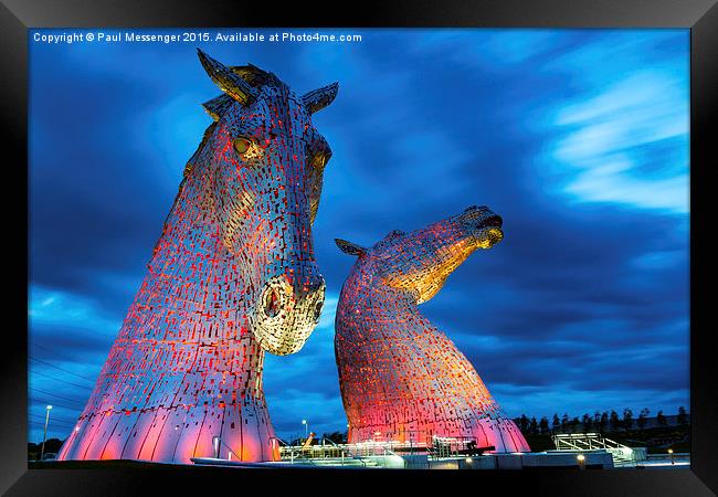  The Kelpies at Dusk Framed Print by Paul Messenger