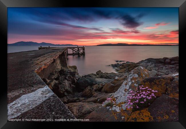 Portencross sunset Ayrshire Scotland Framed Print by Paul Messenger