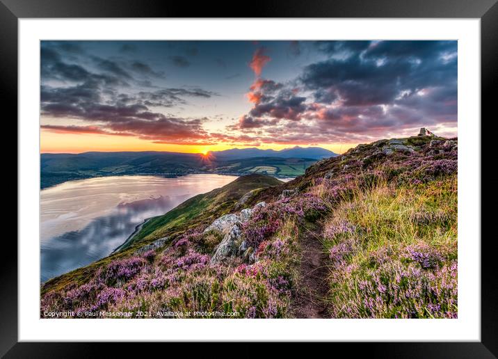 Holy Island Sunset Arran Scotland Framed Mounted Print by Paul Messenger