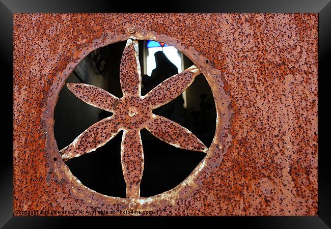 rusty flower Framed Print by Jo Beerens