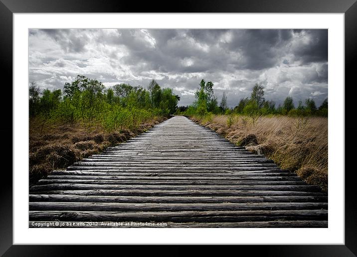 wooden path Framed Mounted Print by Jo Beerens