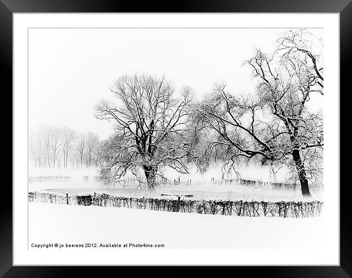 a winter scene Framed Mounted Print by Jo Beerens