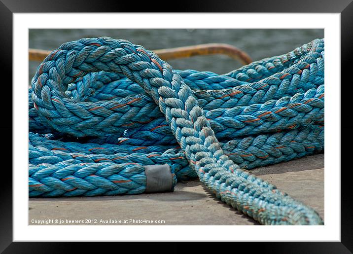 mooring rope Framed Mounted Print by Jo Beerens