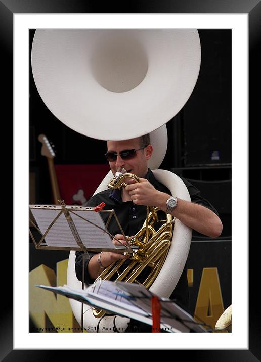 sousaphone player Framed Mounted Print by Jo Beerens