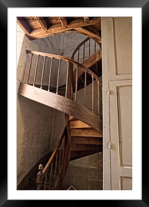 french spiral staircase Framed Mounted Print by Jo Beerens