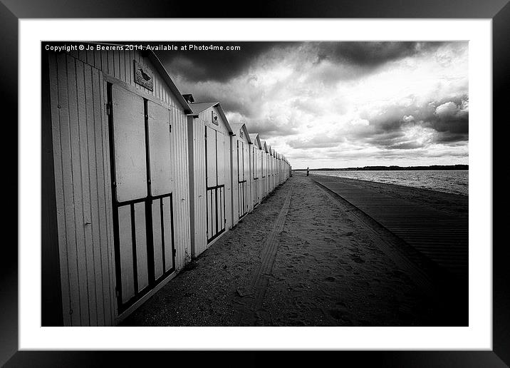 beach huts Framed Mounted Print by Jo Beerens