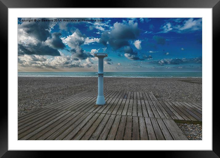 Dieppe beach Framed Mounted Print by Jo Beerens