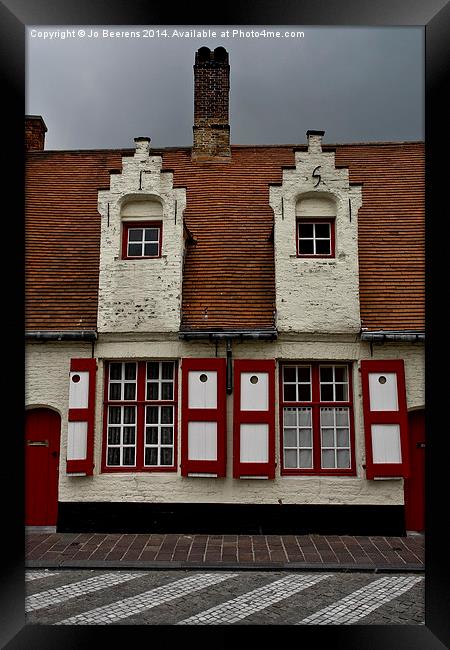 bruges houses Framed Print by Jo Beerens