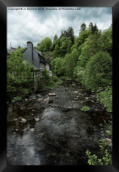 Monschau river view Framed Print by Jo Beerens