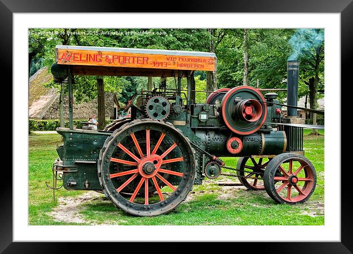 steam tractor Framed Mounted Print by Jo Beerens