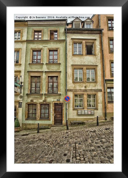downtown Luxembourg Framed Mounted Print by Jo Beerens