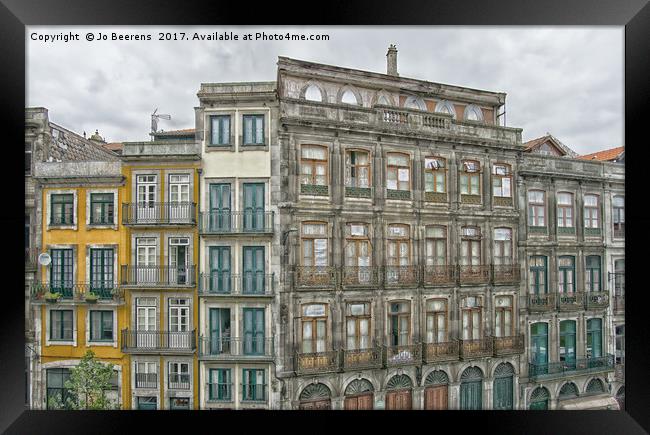 porto apartment facades Framed Print by Jo Beerens