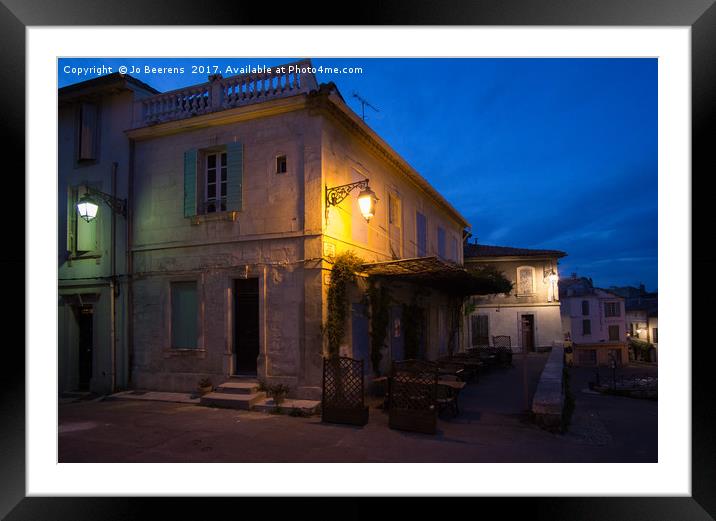 Arles cafe Framed Mounted Print by Jo Beerens