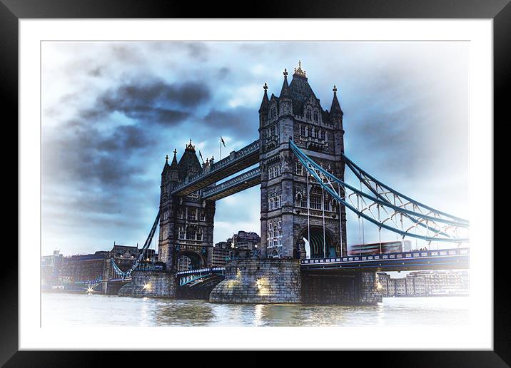 tower bridge blue HDR Framed Mounted Print by Dean Messenger