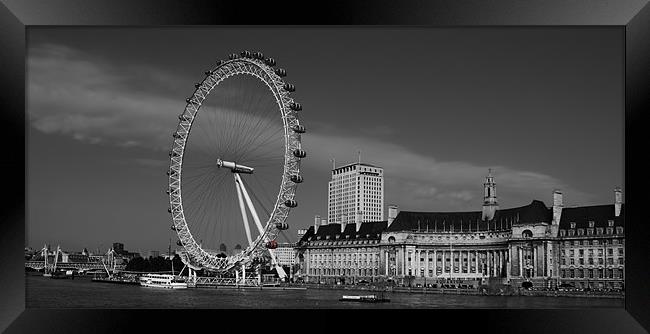 London Eye Black and White Framed Print by Dean Messenger