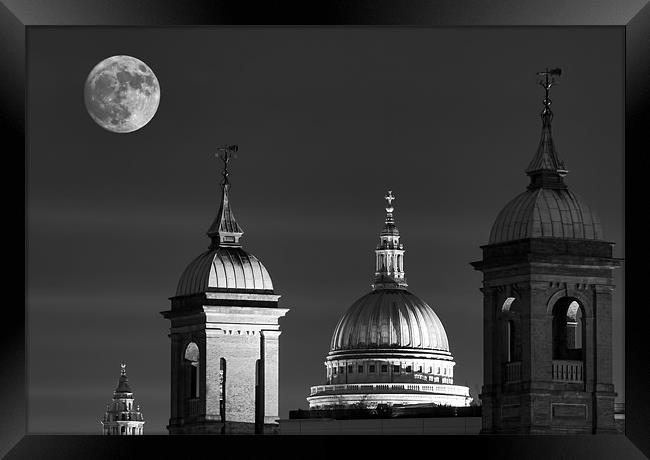 Moon Over St Pauls Framed Print by Dean Messenger