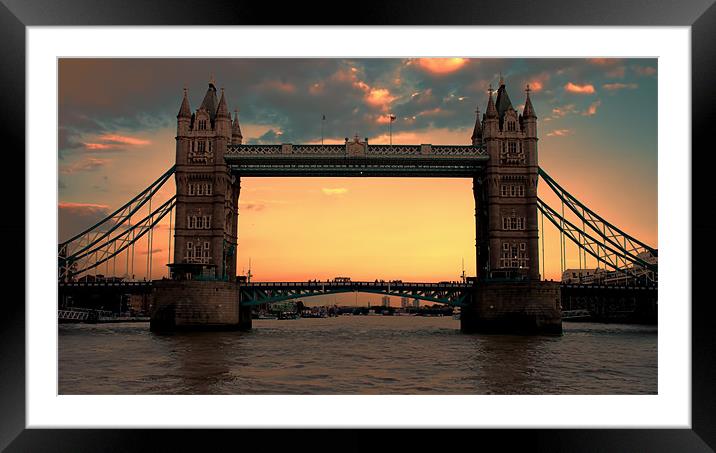Tower Bridge Sunset Framed Mounted Print by Dean Messenger