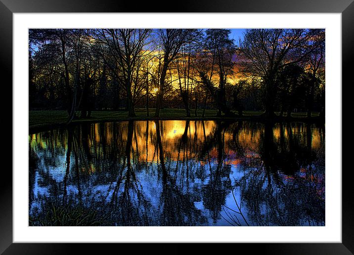 Sunset over the Pond Framed Mounted Print by Dean Messenger