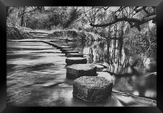River Mole Stepping Stones Framed Print by Dean Messenger