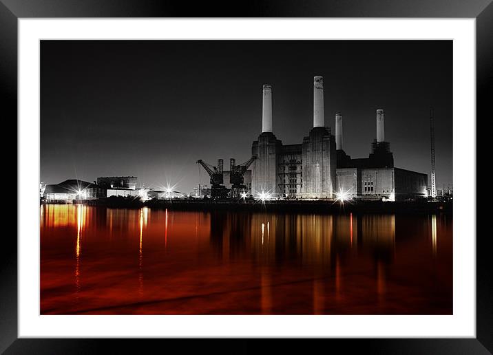 Battersea Duo Tone Framed Mounted Print by Dean Messenger