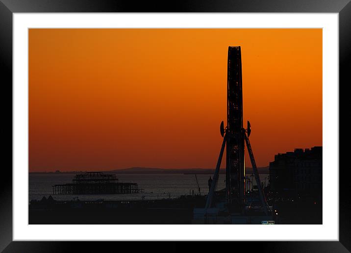 Brighton Wheel Sunset Framed Mounted Print by Dean Messenger