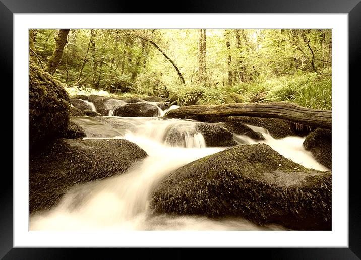 Becky Falls White water Framed Mounted Print by Dean Messenger
