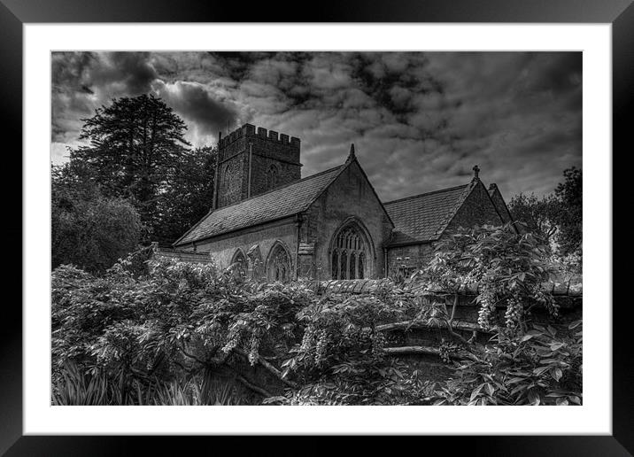All Saints Church Black and White Framed Mounted Print by Dean Messenger