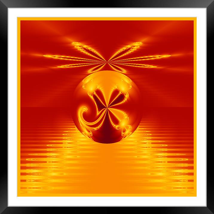 Sunset reflected Fractal Framed Mounted Print by Dean Messenger