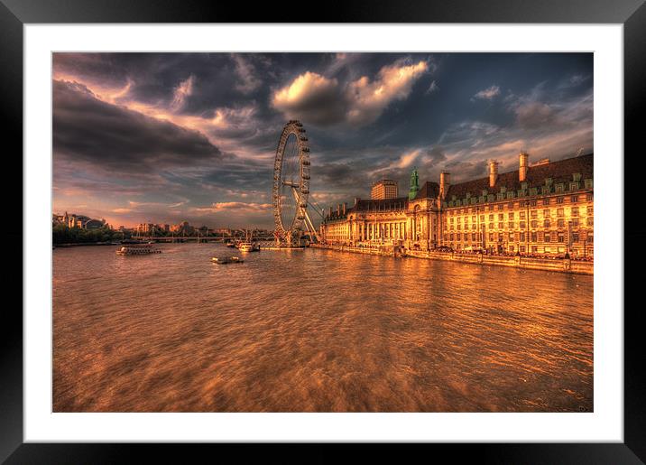 London Eye Sunset Framed Mounted Print by Dean Messenger