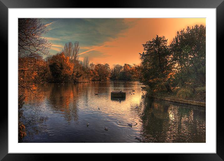 Autumn evening over the lake Framed Mounted Print by Dean Messenger