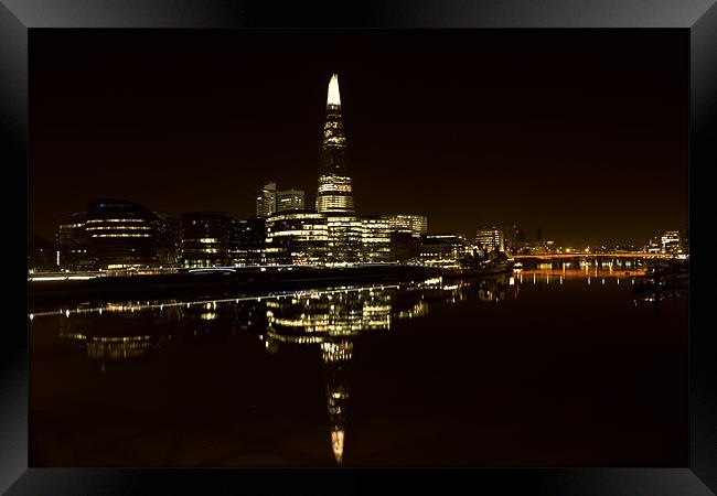 The Shard at Night Framed Print by Dean Messenger
