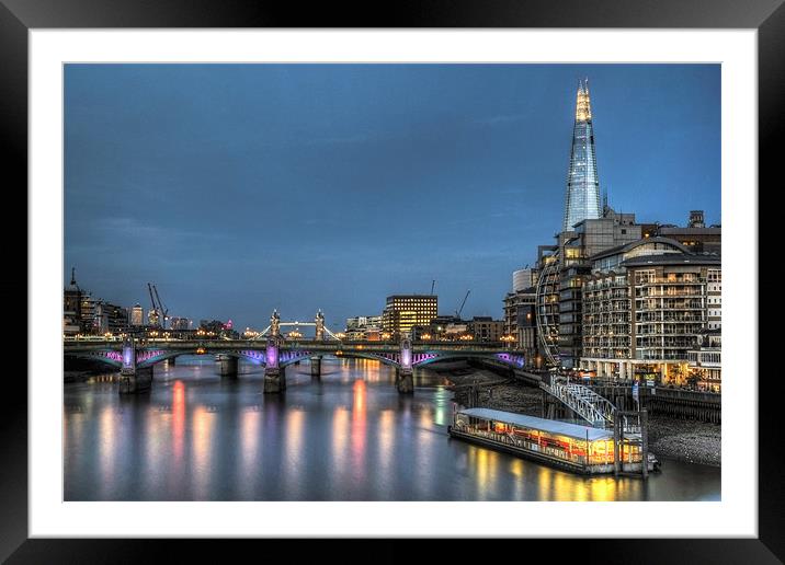 The Shard and Tower Bridge Framed Mounted Print by Dean Messenger