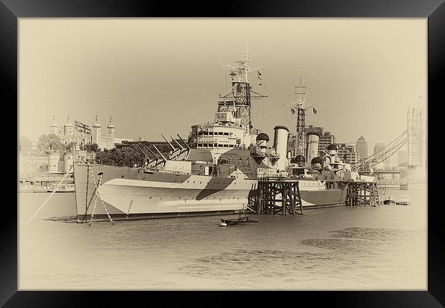 HMS Belfast Framed Print by Dean Messenger