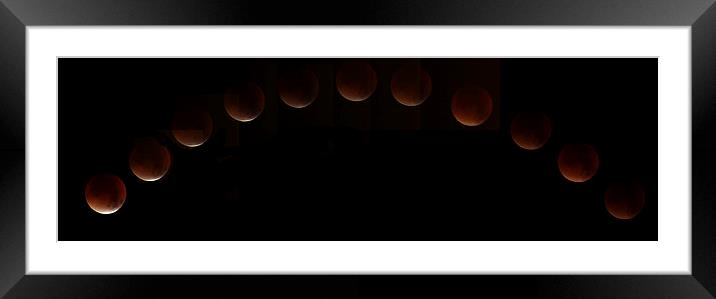  Blood Moon eclipse Panoramic Framed Mounted Print by Dean Messenger
