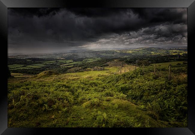 Bodmin moor  approaching storms Framed Print by Dean Messenger