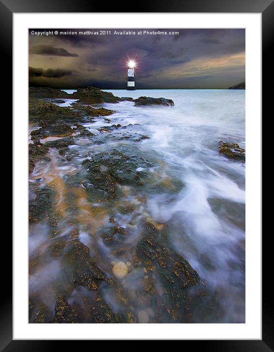 black point lighthouse Framed Mounted Print by meirion matthias