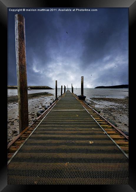 the jetty at rhos-on-sea Framed Print by meirion matthias