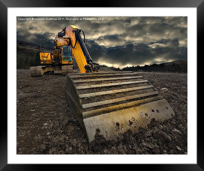 moody excavator Framed Mounted Print by meirion matthias