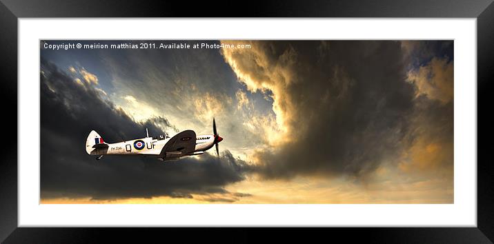 spirit of the spitfire Framed Mounted Print by meirion matthias