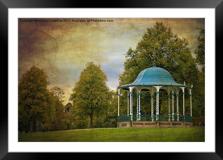 victorian bandstand in shrewsbury Framed Mounted Print by meirion matthias