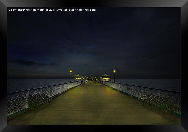 the pier at night Framed Print by meirion matthias